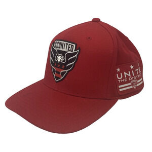 DC United MLS Soccer Logo Adult Hat Cap Mitchell & Ness Adjustable Snap Red